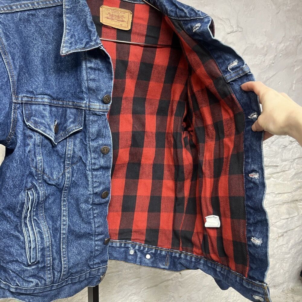 Levi's Indigo Denim Varsity Jacket - image 6